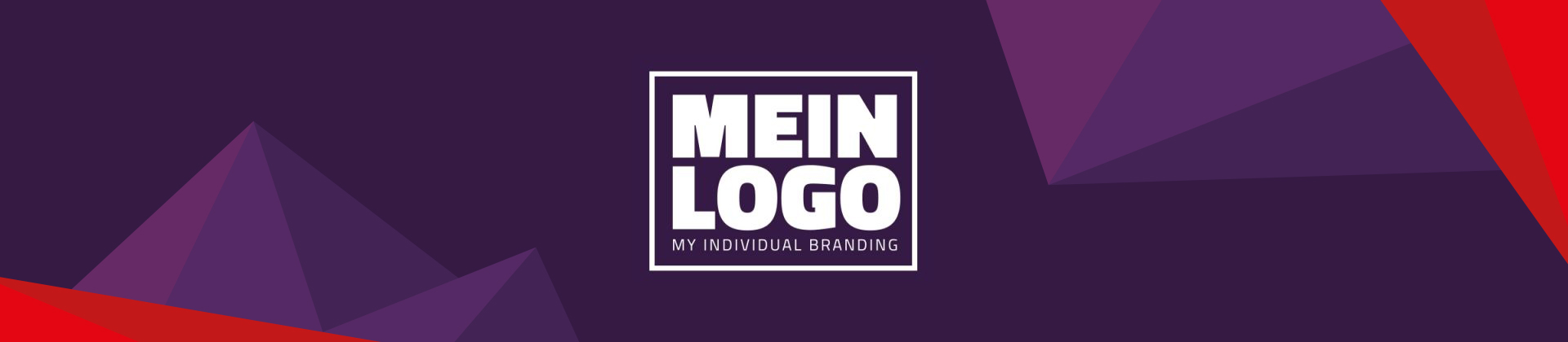 Violetter Banner mit Text Mein Logo