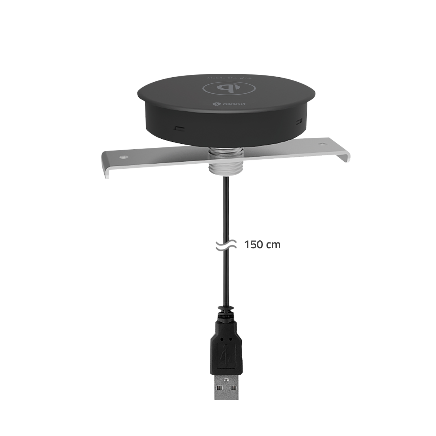 Einbaulader QI FLAT für Möbel mit Wireless Charging 